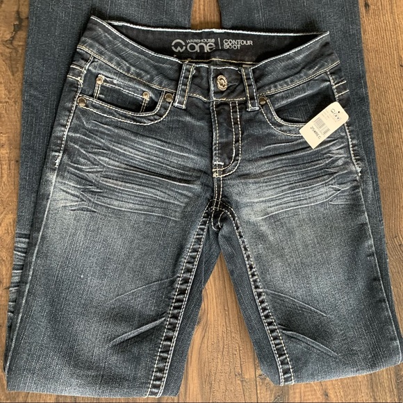 4/$65. NWT Warehouse One Contour Boot Dark Wash Ladies 25 - Picture 5 of 13